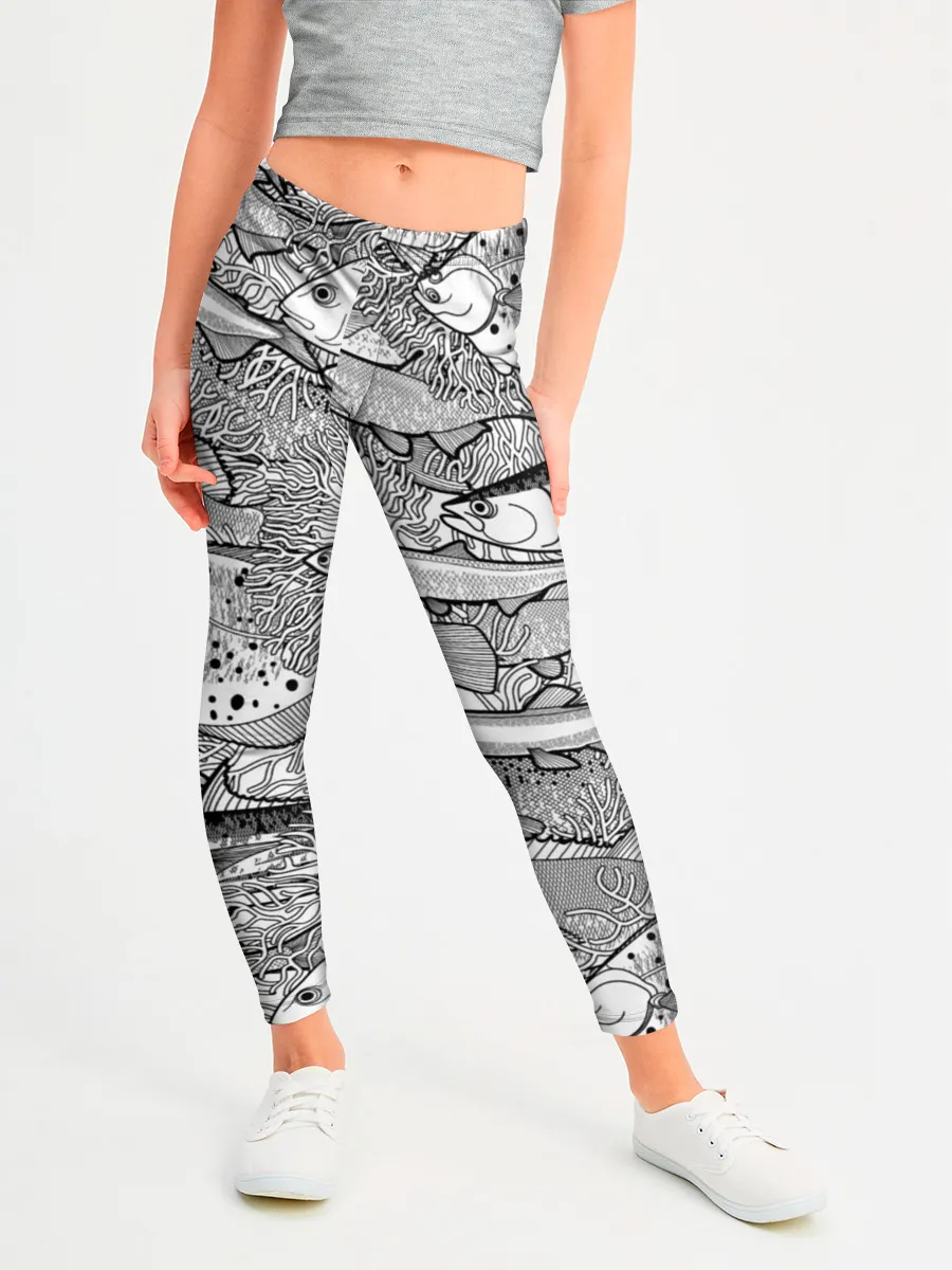 Леггинсы для девочки / Рыбы