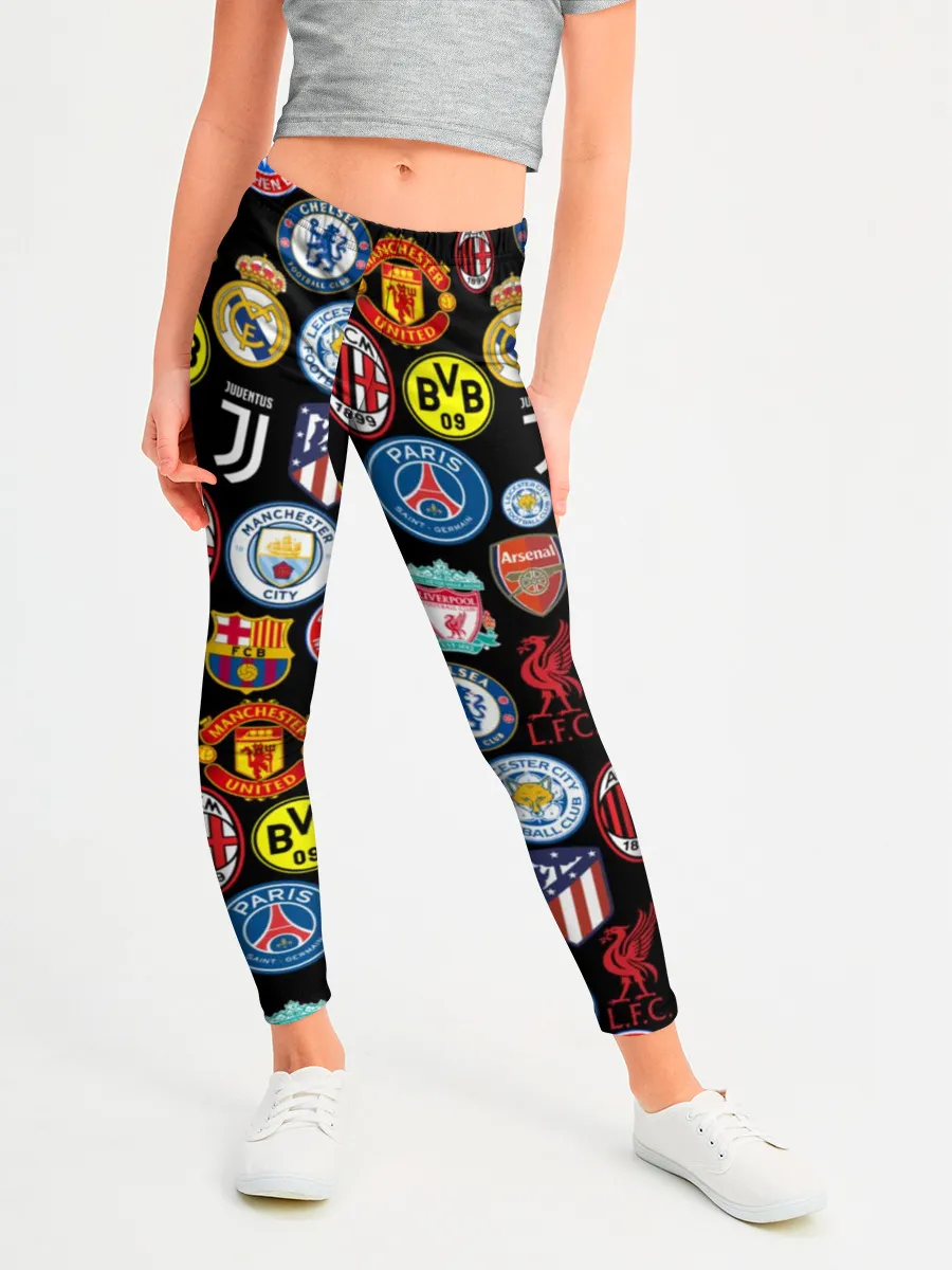 Леггинсы для девочки / ЛОГО ФУТБОЛЬНЫХ КОМАНД