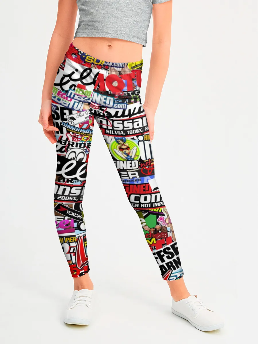 Леггинсы для девочки / Cars Stickerbombing