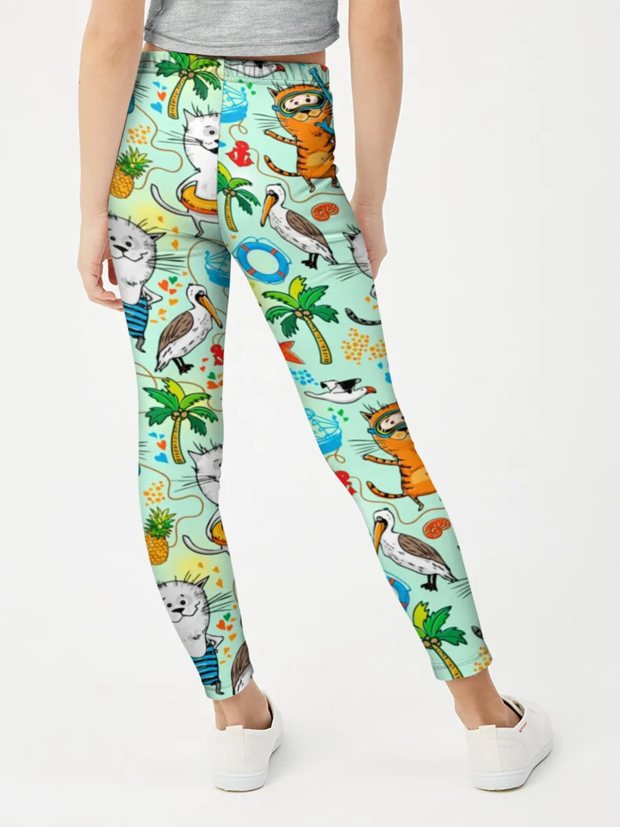 Леггинсы для девочки / Коты на отдыхе