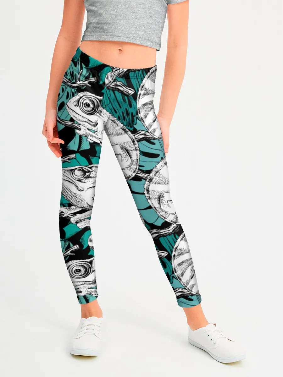 Леггинсы для девочки / Хамелеоны