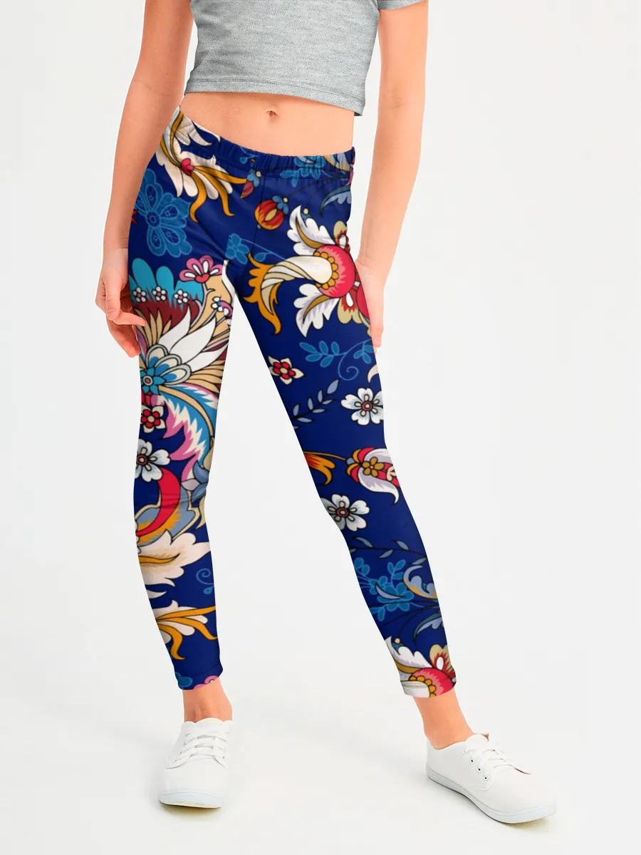 Леггинсы для девочки / Экзотический орнамент