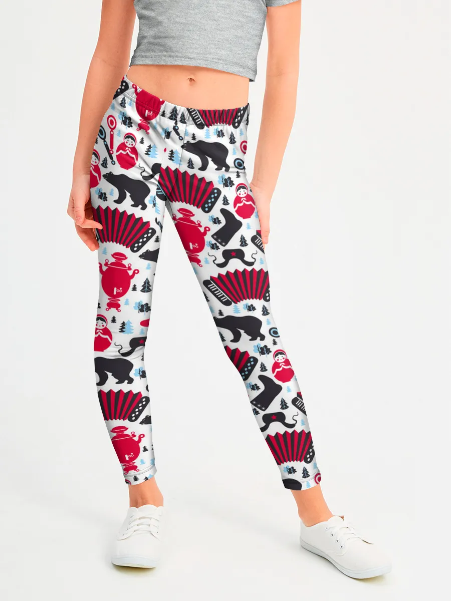 Леггинсы для девочки / Русский орнамент