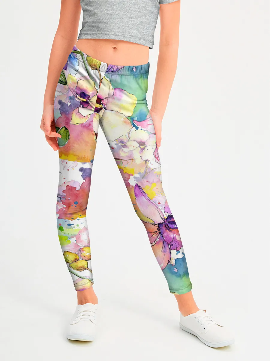 Леггинсы для девочки / Цветы