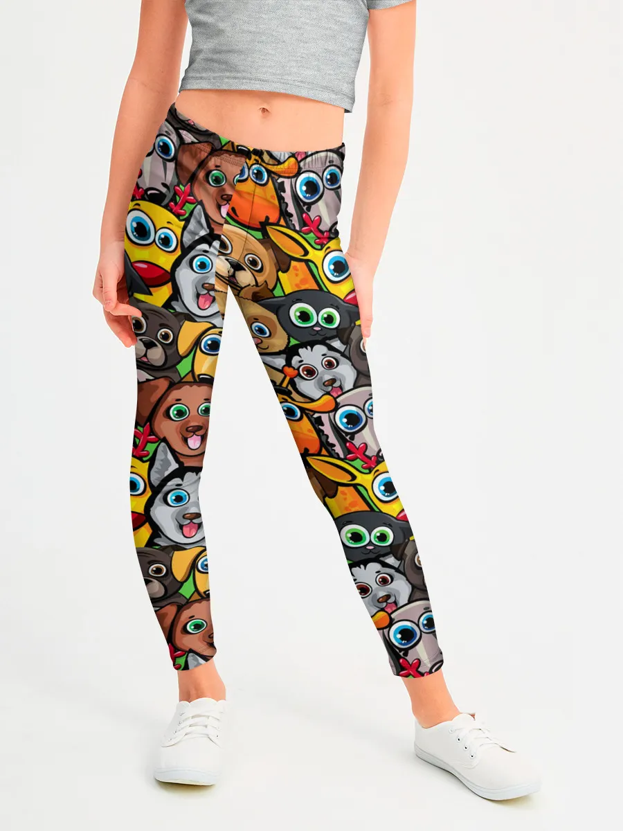 Леггинсы для девочки / Веселые собачки