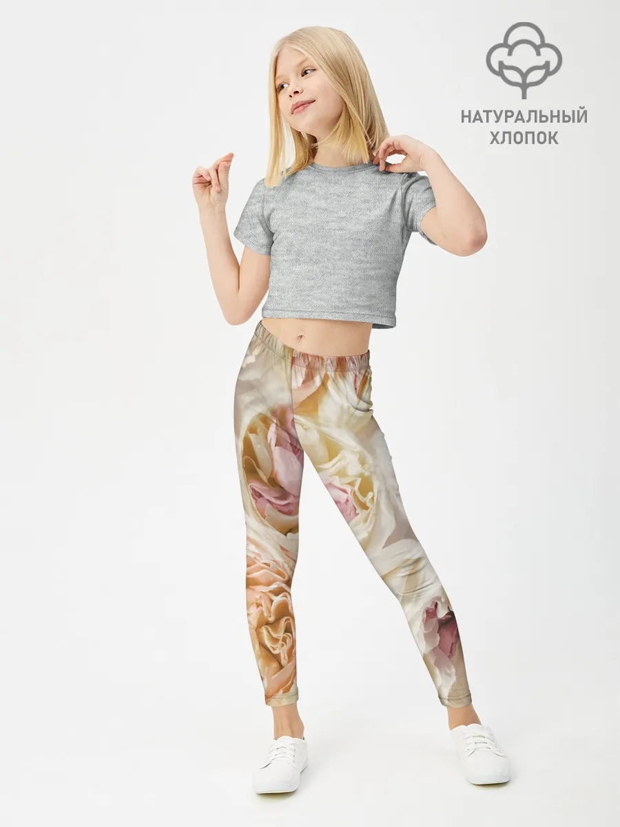Леггинсы для девочки / Нежные Пионы