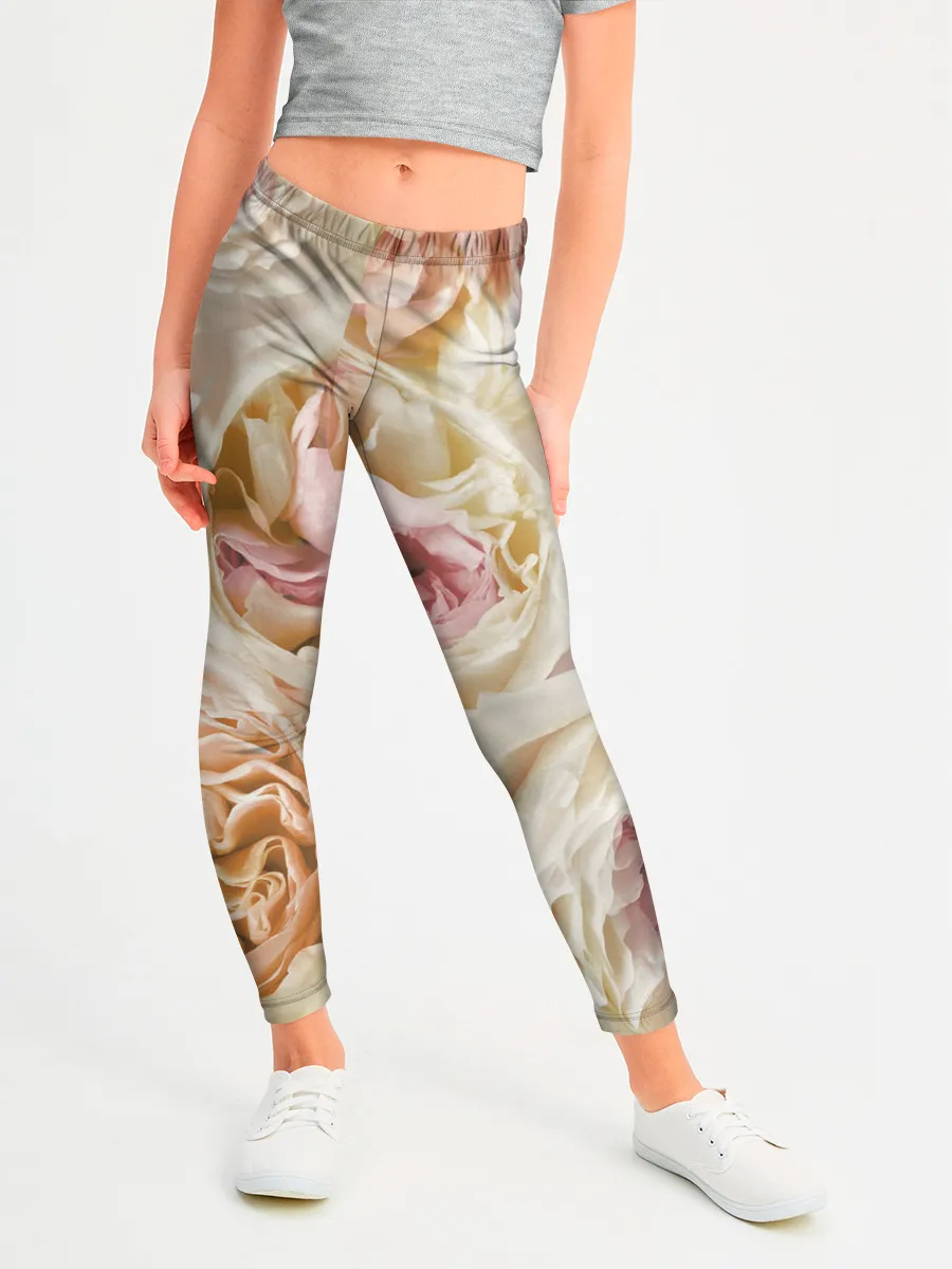 Леггинсы для девочки / Нежные Пионы