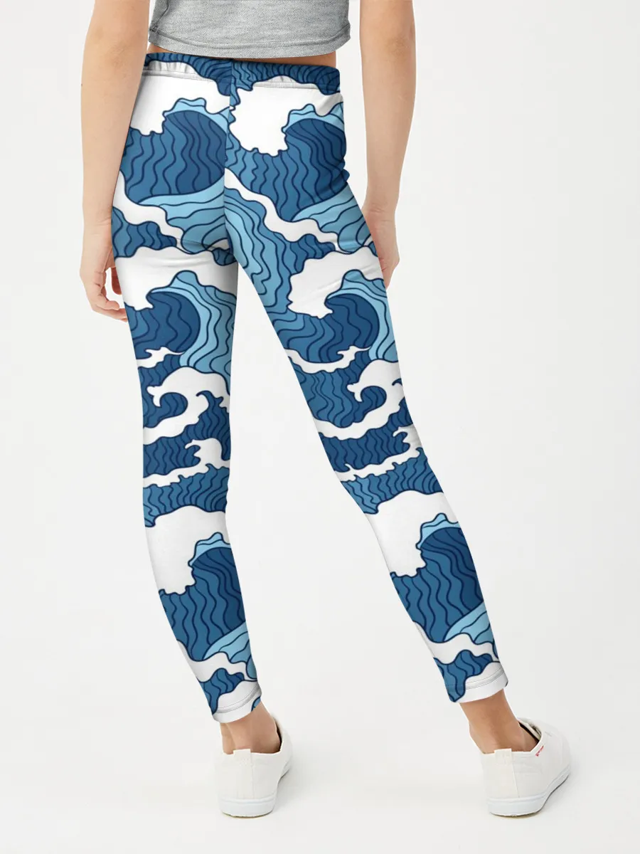 Леггинсы для девочки / Морские волны