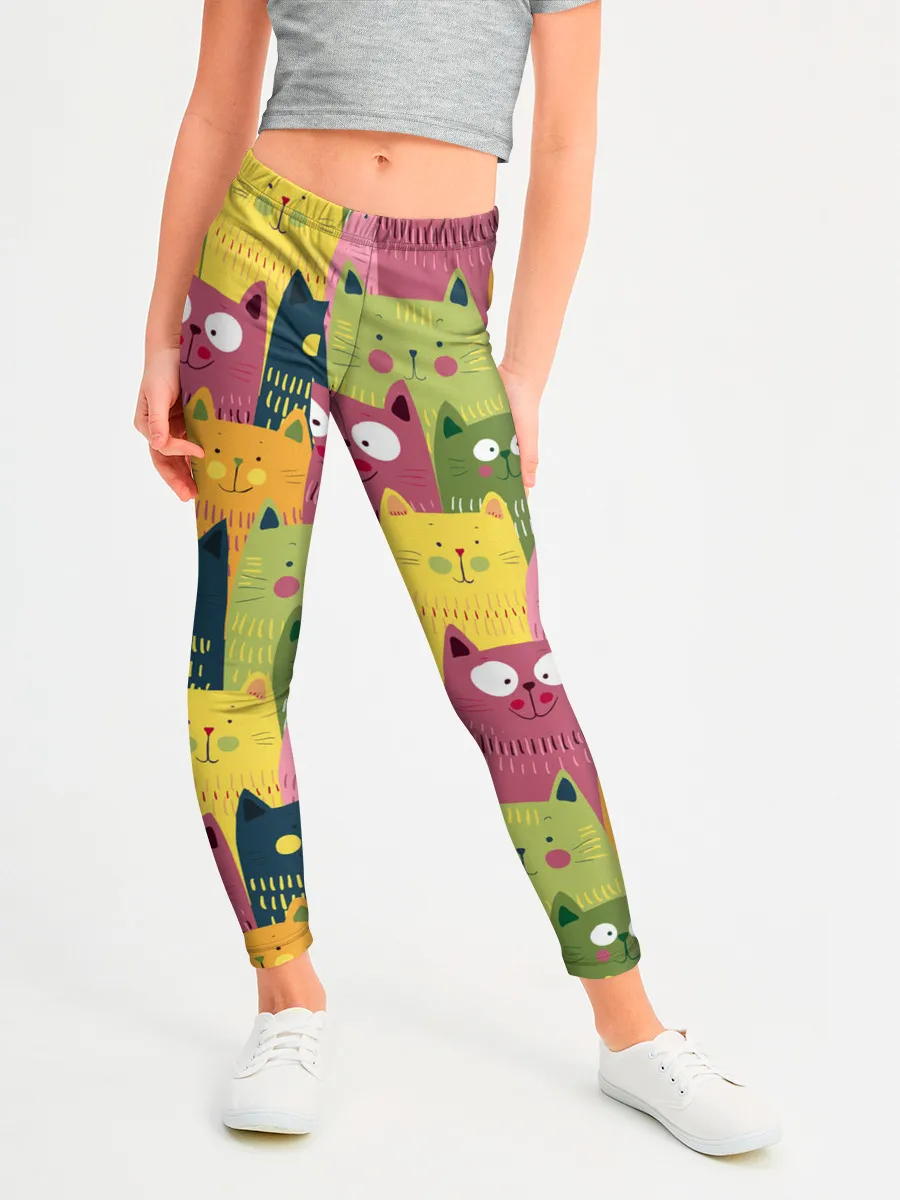 Леггинсы для девочки / Коты