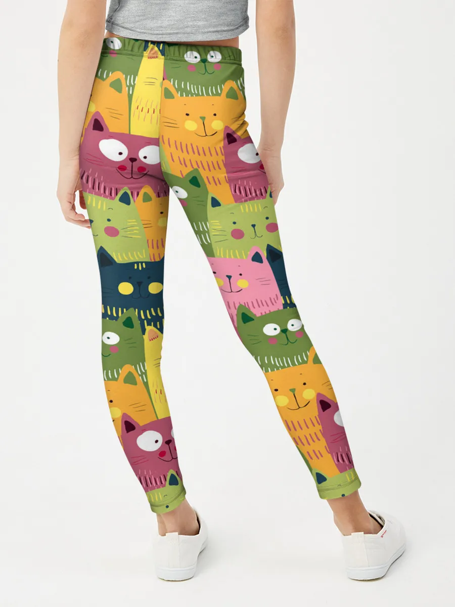 Леггинсы для девочки / Коты