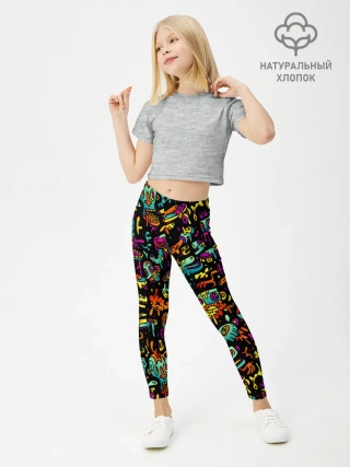 Леггинсы для девочки / Кислотный Диджей
