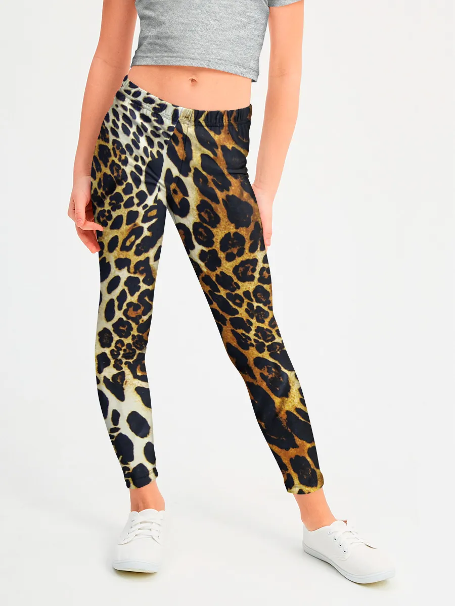 Леггинсы для девочки / Шкура леопарда