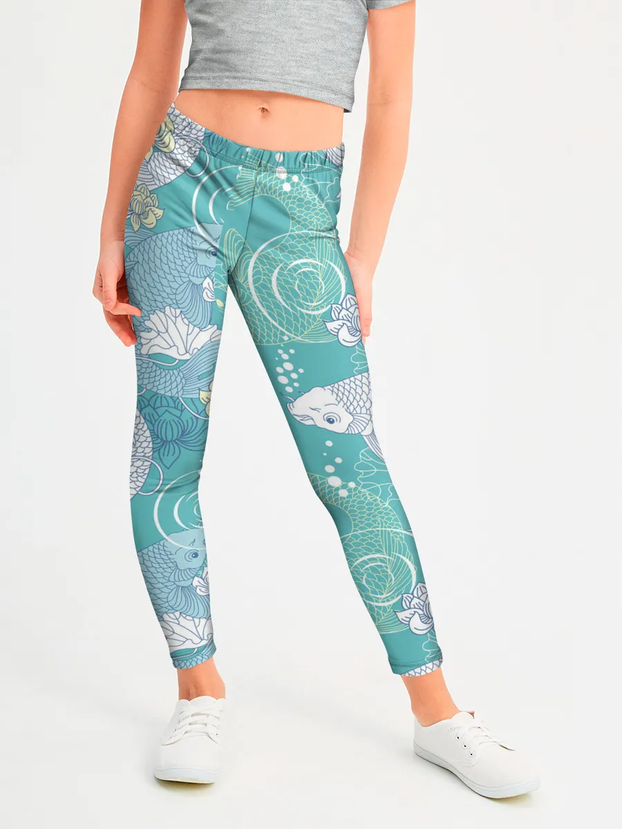 Леггинсы для девочки / Карпы Кои