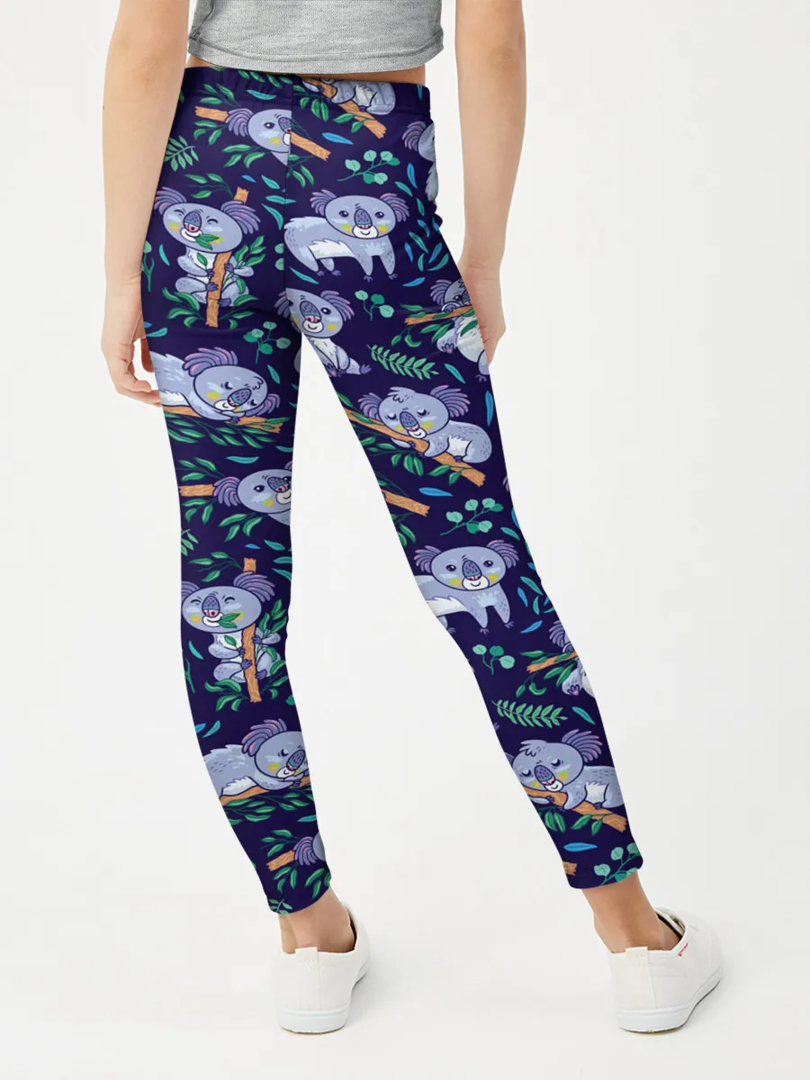 Леггинсы для девочки / Фиолетовые коалы