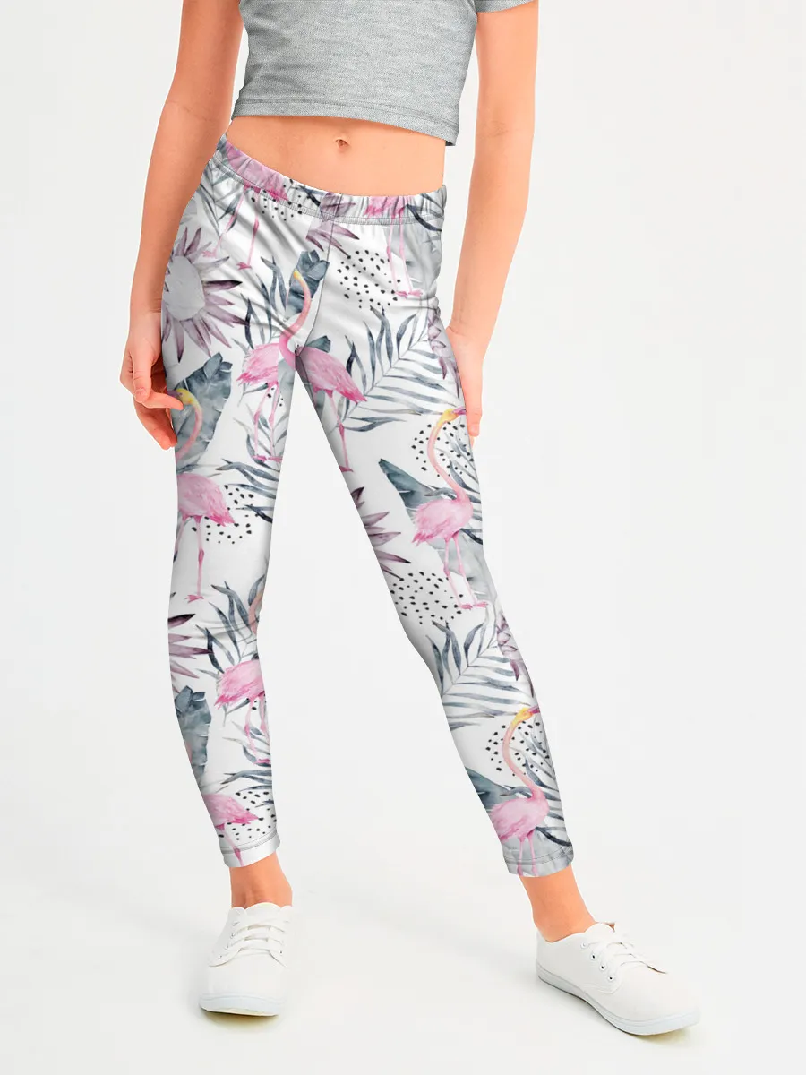 Леггинсы для девочки / Фламинго