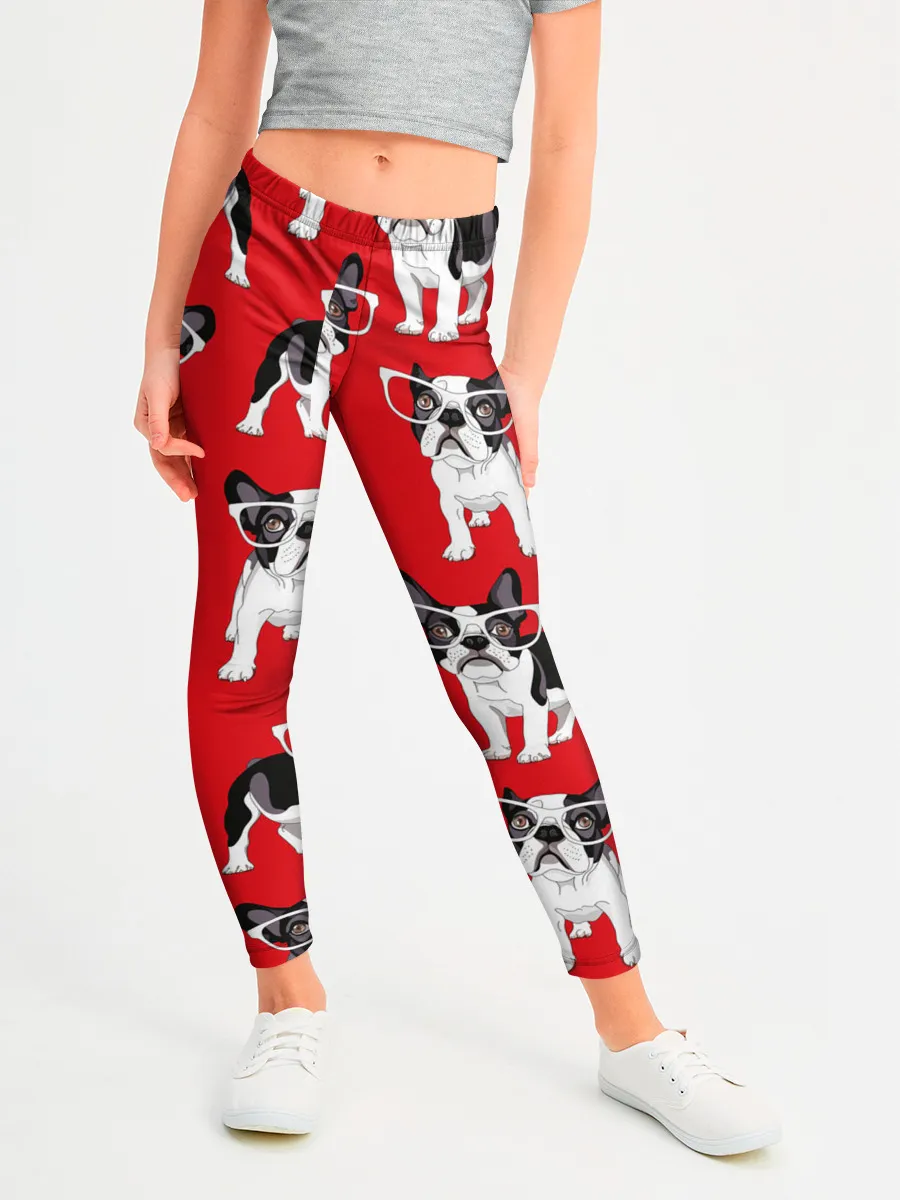 Леггинсы для девочки / Французские бульдоги
