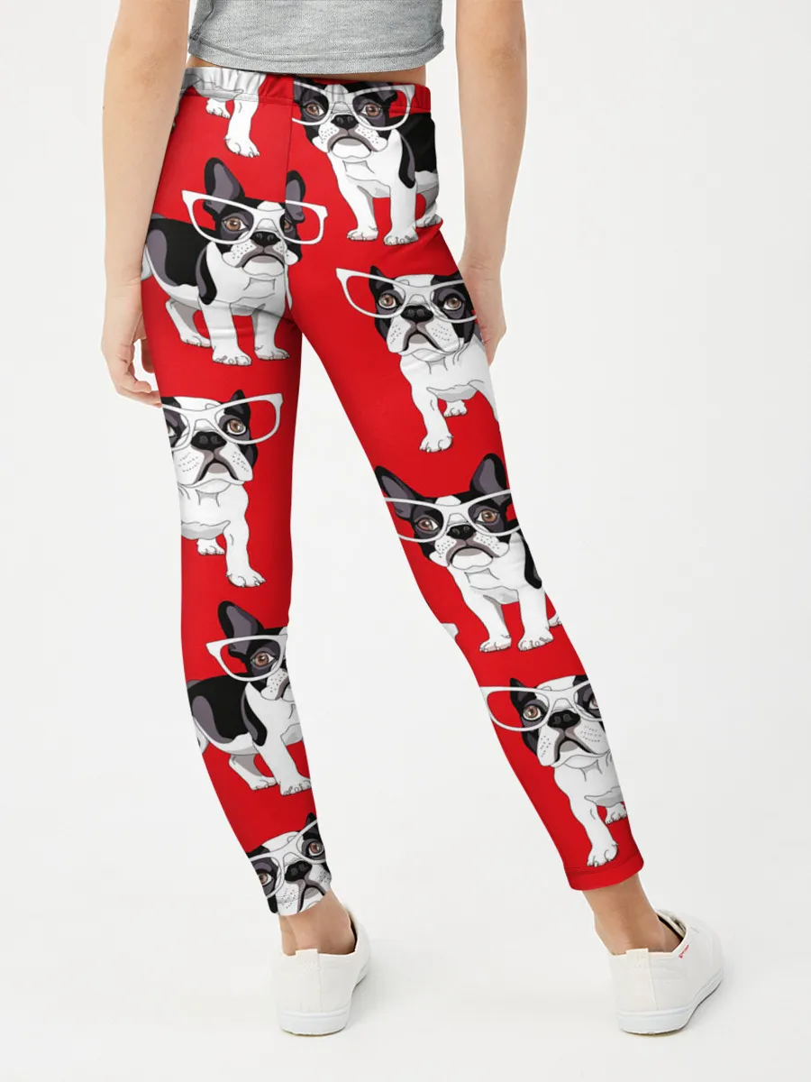 Леггинсы для девочки / Французские бульдоги
