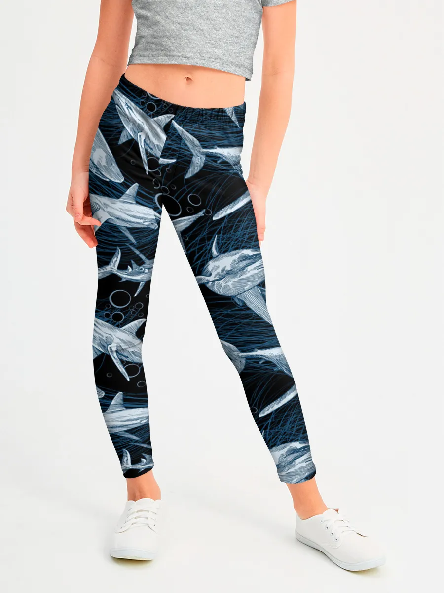 Леггинсы для девочки / Акулы