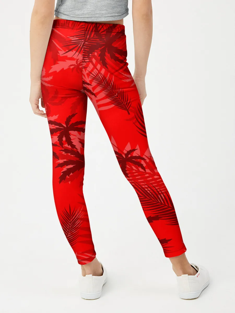 Леггинсы для девочки / ПАЛЬМЫ / ТРОПИКИ / ЛЕТО