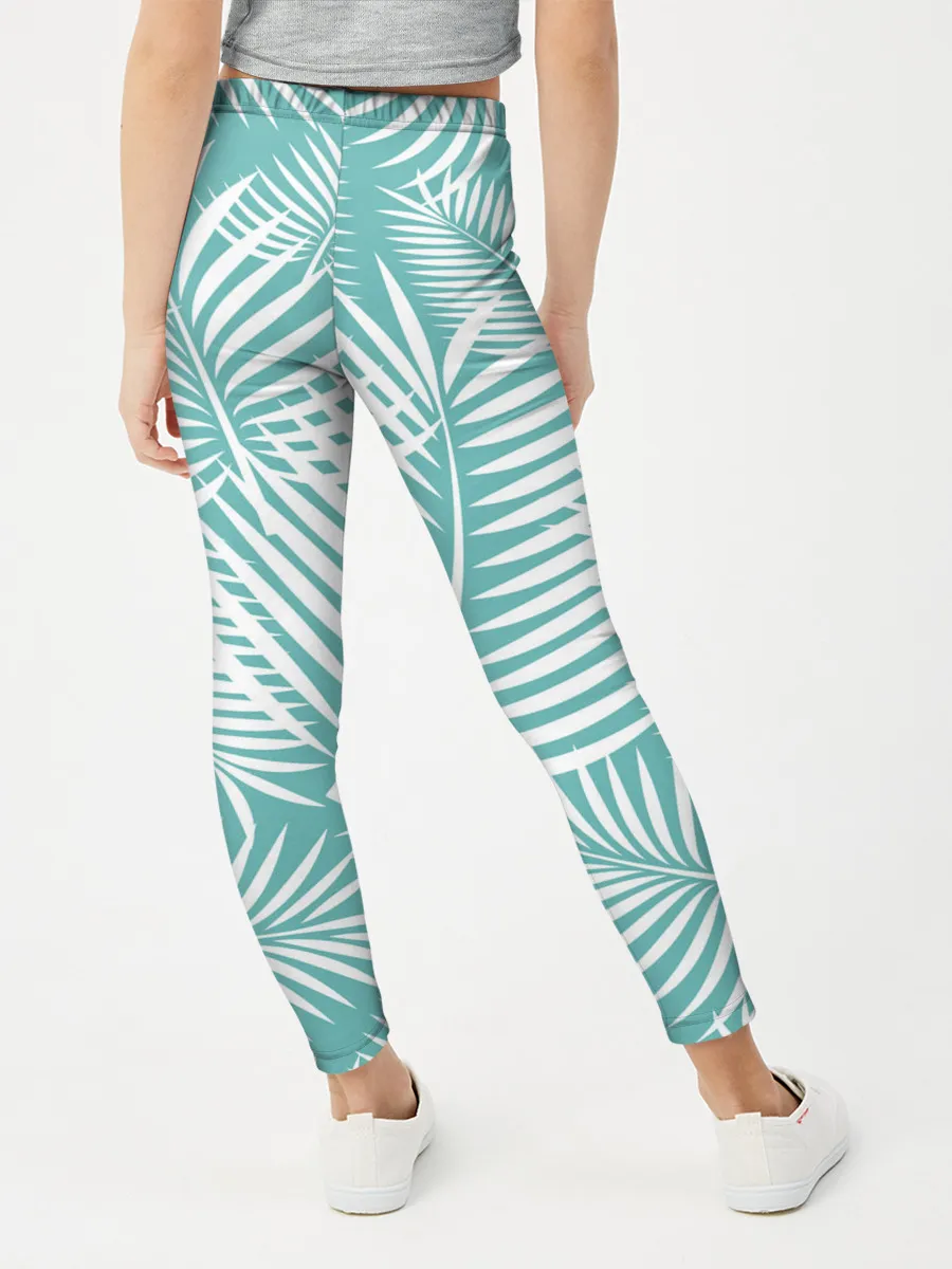 Леггинсы для девочки / Листья Пальмы