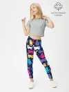 Леггинсы для девочки / Разноцветные котики