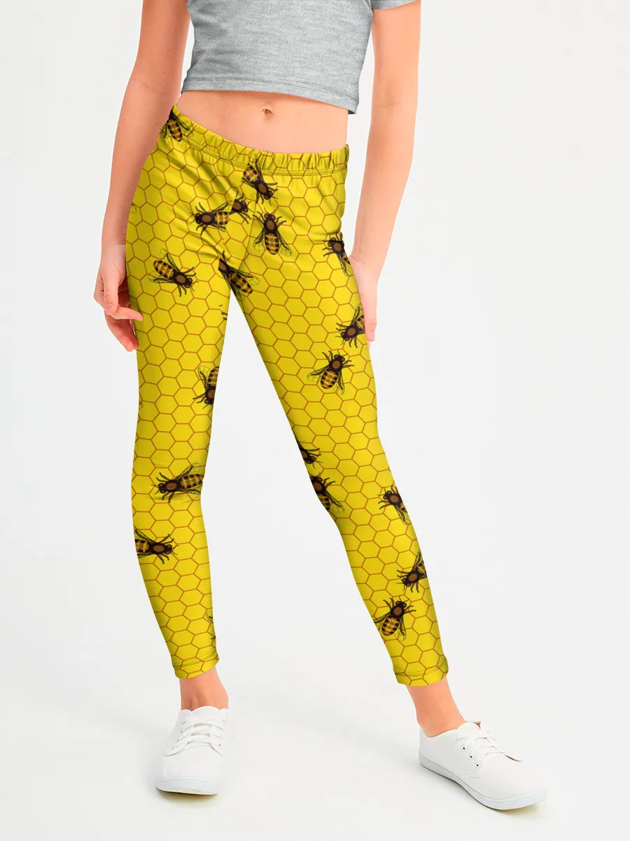 Леггинсы для девочки / Пчелы в сотах