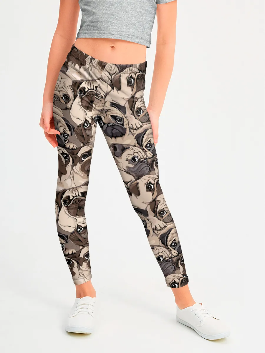 Леггинсы для девочки / Мопсы