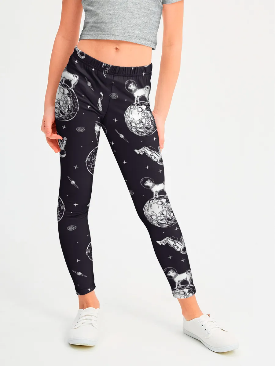 Леггинсы для девочки / Собаки - астронавты