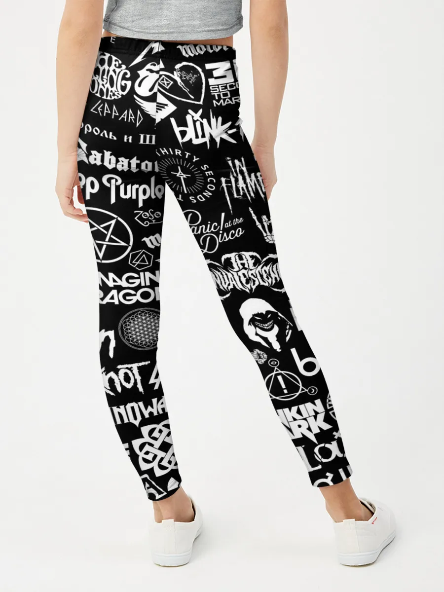 Леггинсы для девочки / ЛОГОТИПЫ РОК ГРУПП | ROCK