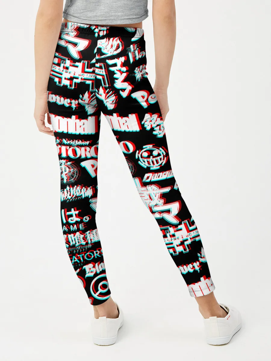 Леггинсы для девочки / ЛОГО АНИМЕ ГЛИТЧ