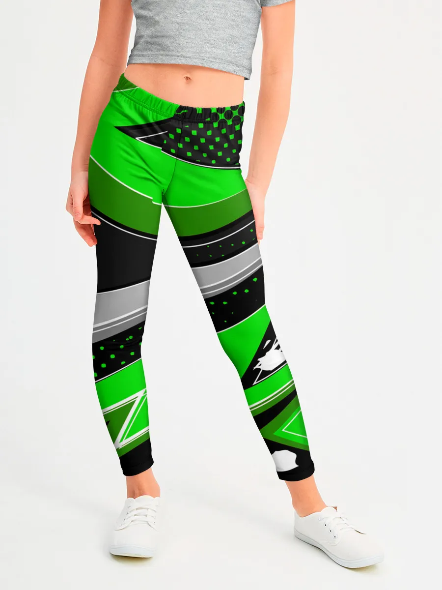 Леггинсы для девочки / Зеленая краска