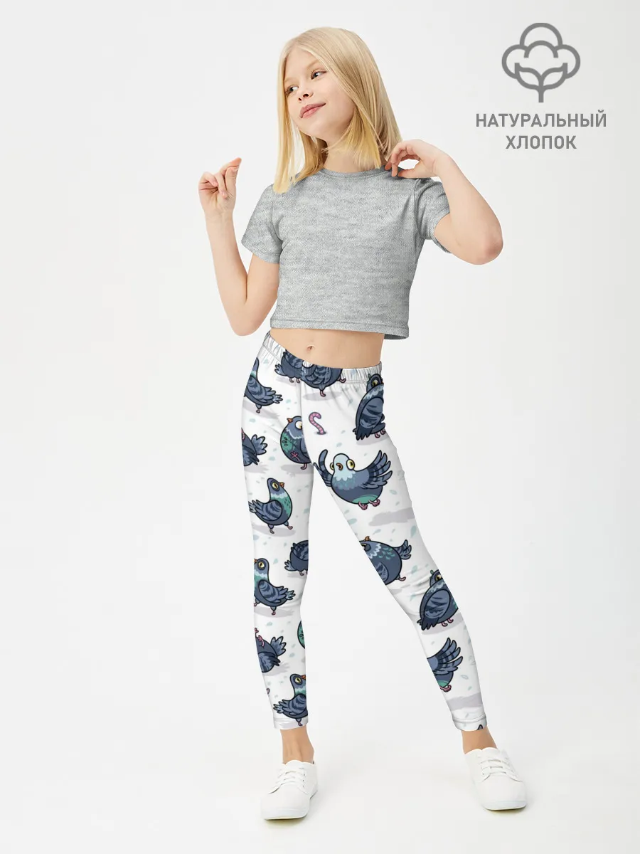 Леггинсы для девочки / Голуби