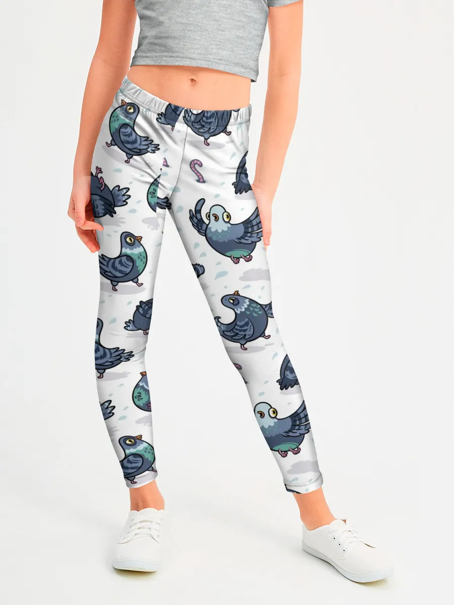 Леггинсы для девочки / Голуби