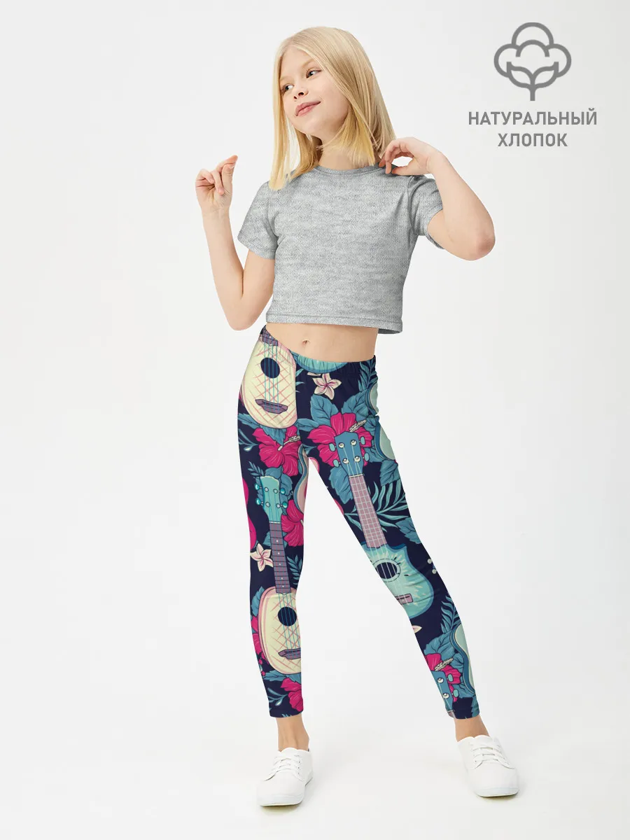 Леггинсы для девочки / Укулеле фруктовые