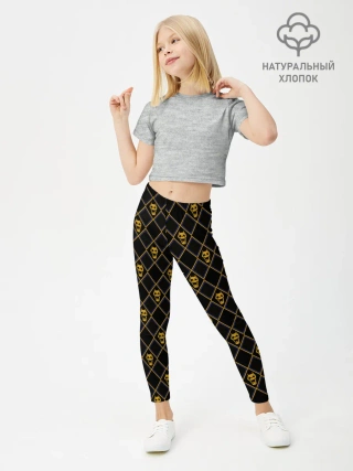 Леггинсы для девочки / KILLER QUEEN желтый паттерн