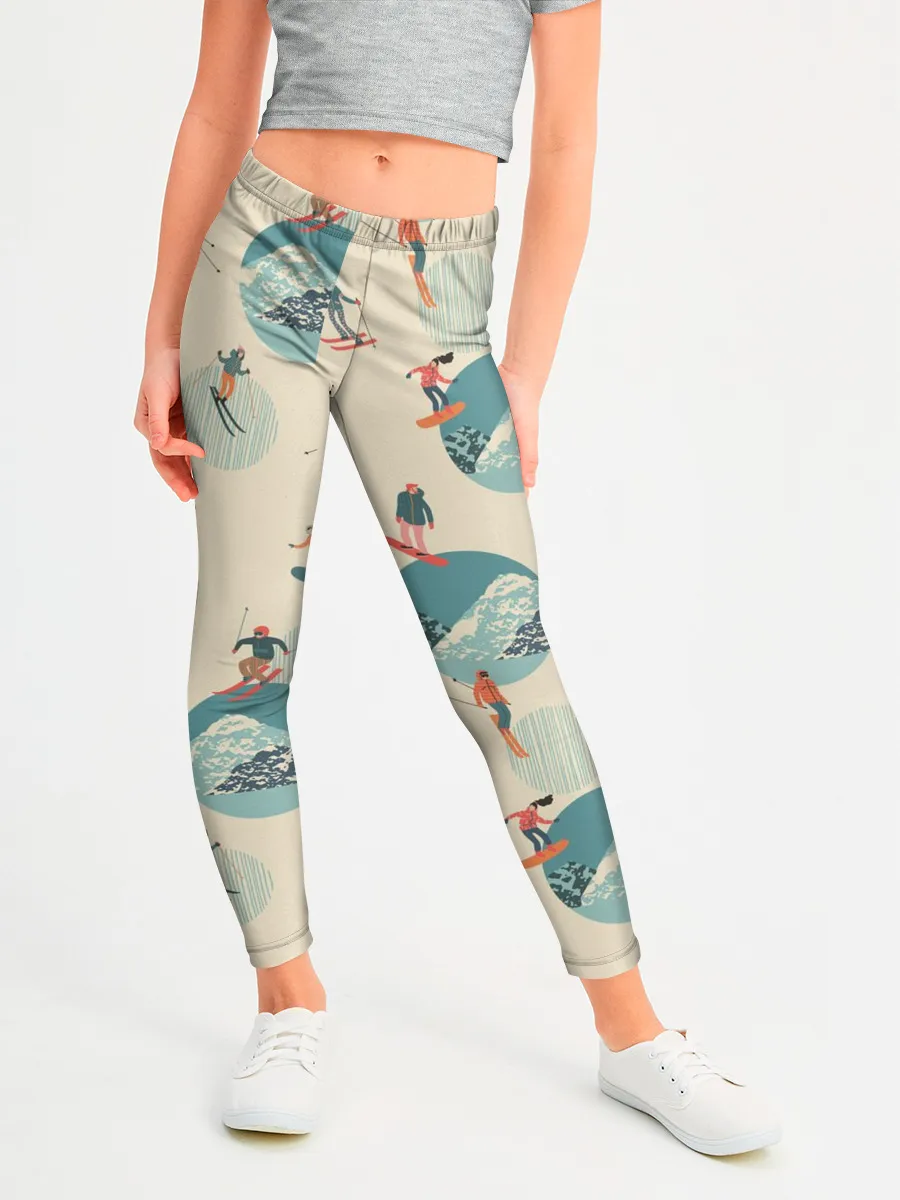 Леггинсы для девочки / лыжники