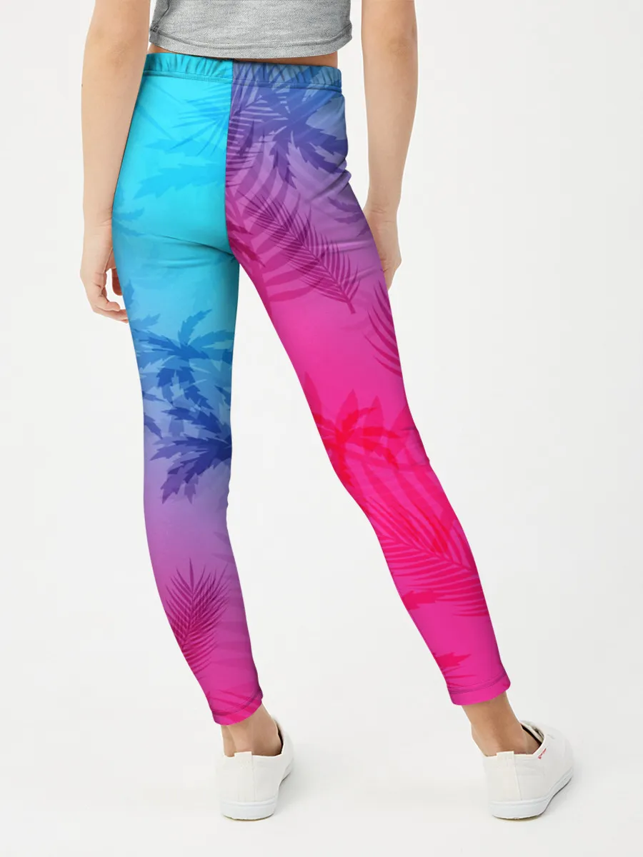 Леггинсы для девочки / НЕОНОВЫЕ ПАЛЬМЫ / NEON