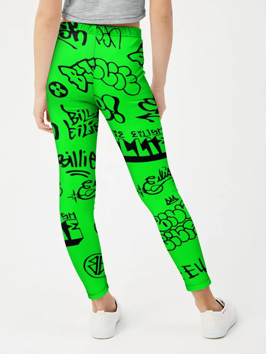 Леггинсы для девочки / Billie Eilish graffiti