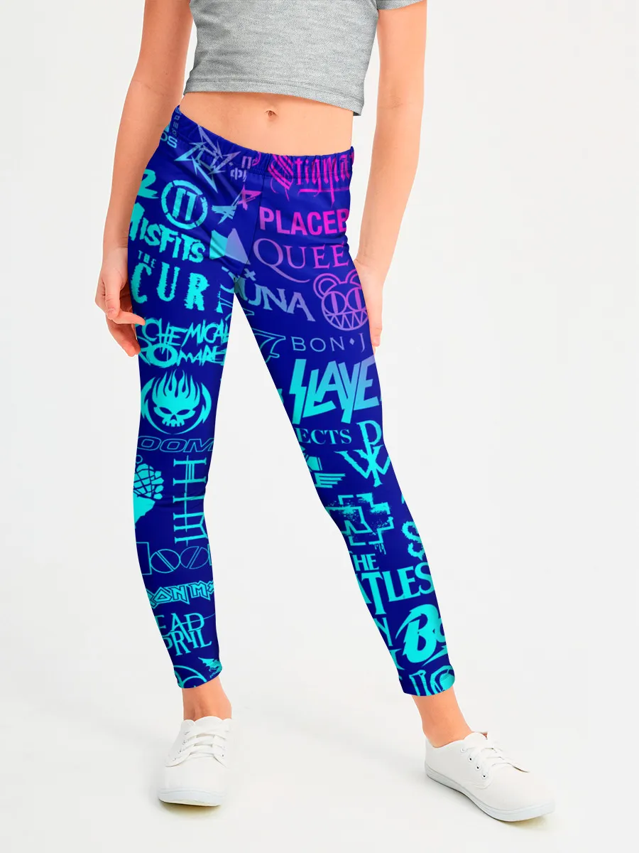 Леггинсы для девочки / ЛОГОТИПЫ РОК ГРУПП
