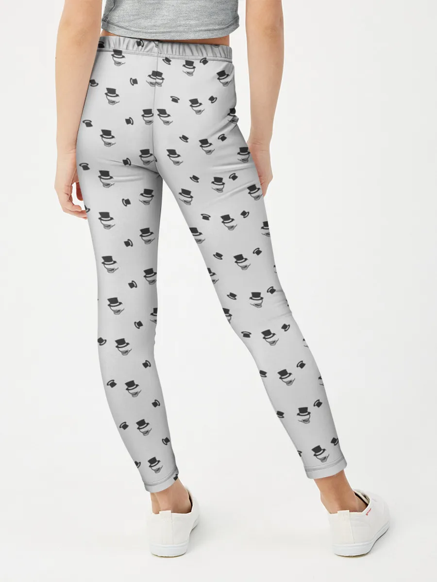 Леггинсы для девочки / Сэр Троглодит - Паттерн, серый