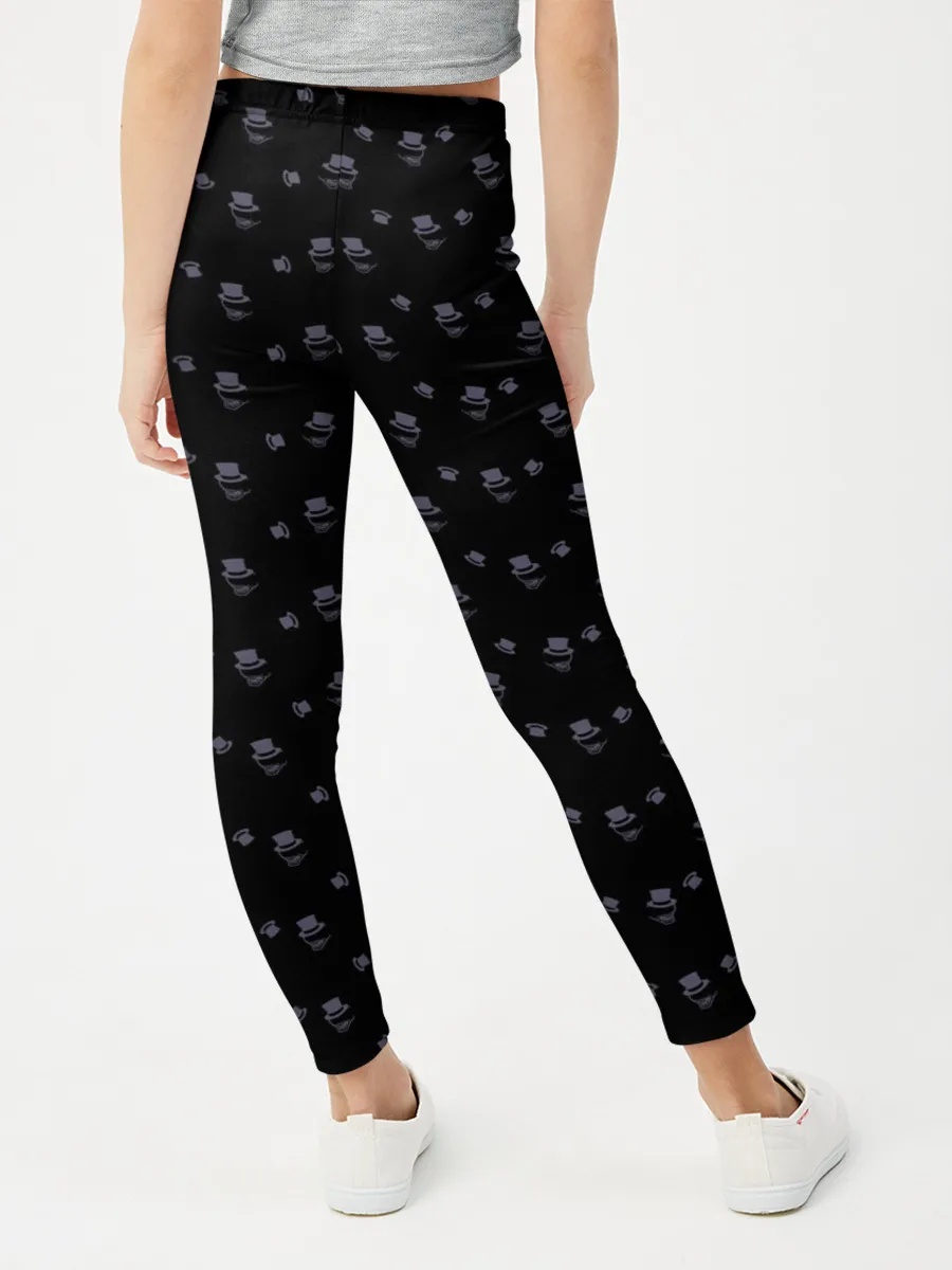 Леггинсы для девочки / Сэр Троглодит - Паттерн, черны