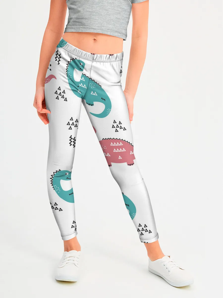 Леггинсы для девочки / Милые динозаврики