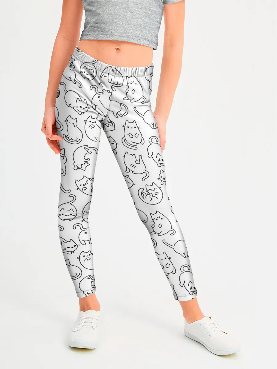 Леггинсы для девочки / Такие Разные Котейки