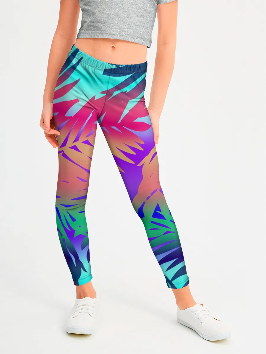 Леггинсы для девочки / НЕОНОВЫЕ ПАЛЬМЫ