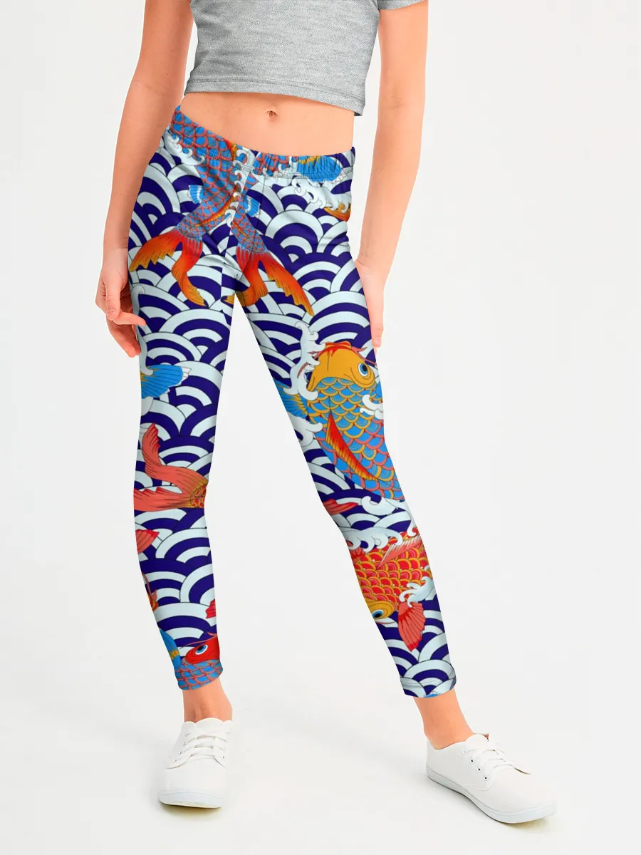 Леггинсы для девочки / Карп Кои