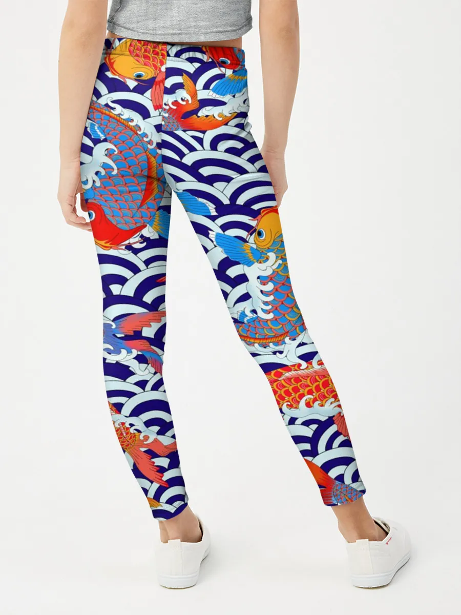 Леггинсы для девочки / Карп Кои