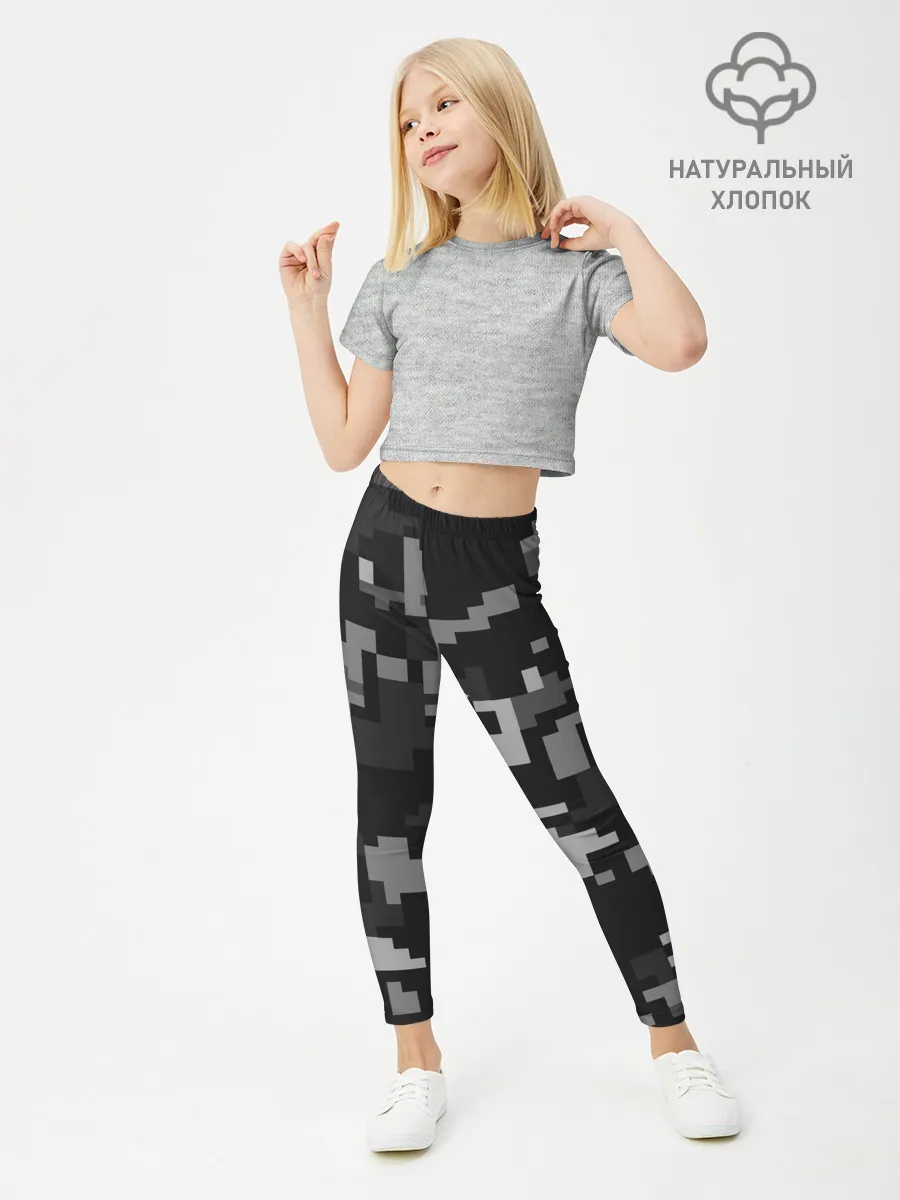 Леггинсы для девочки / Пиксельный камуфляж