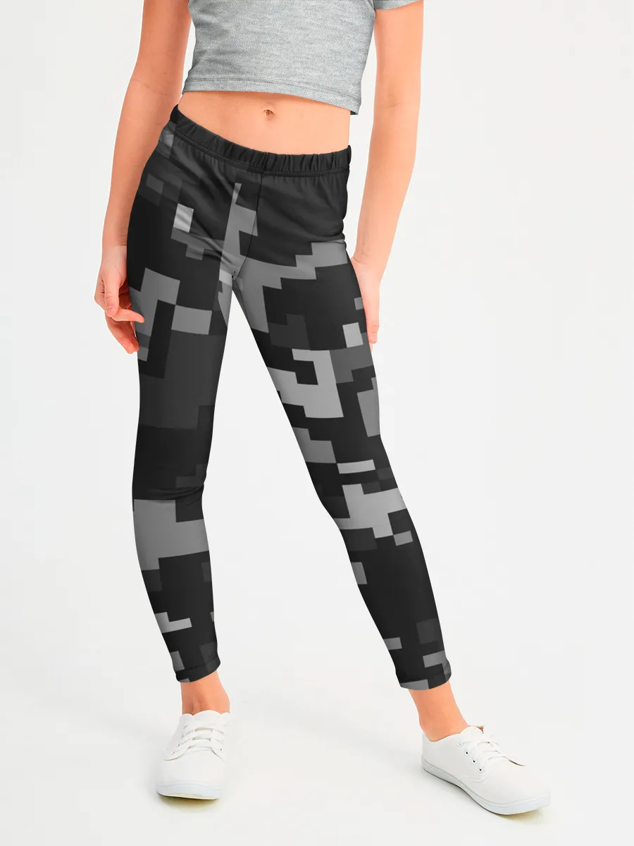 Леггинсы для девочки / Пиксельный камуфляж