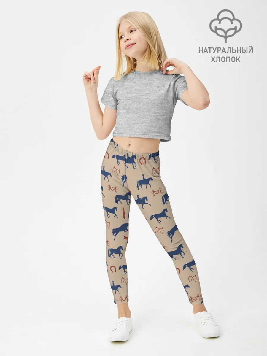 Леггинсы для девочки / кони