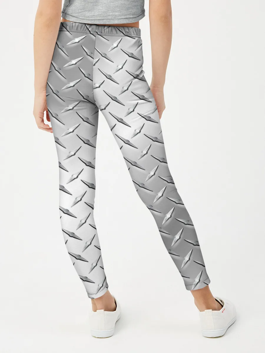 Леггинсы для девочки / Рифлёный металл